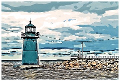 Tongue Point Lighthouse - Digital Painting